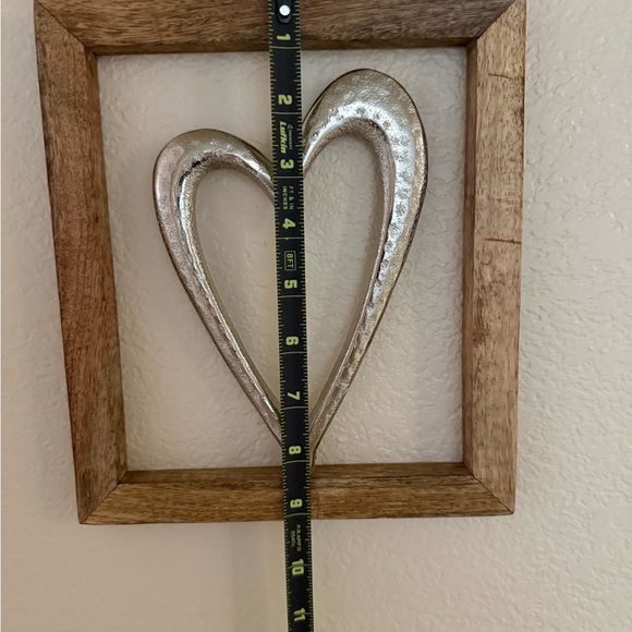 Wooden Frame with Silver Heart Wall Decor - Picture 3 of 5